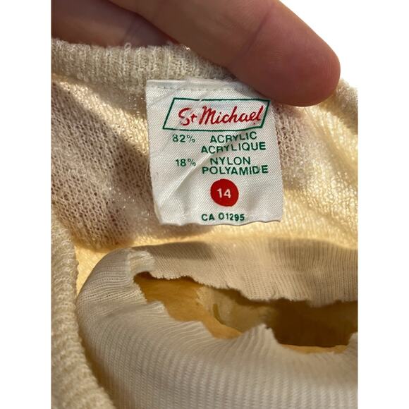 M & S Vintage St Michael cream acrylic Jumper Sweater UK Size 14 US Size Small - Picture 6 of 6